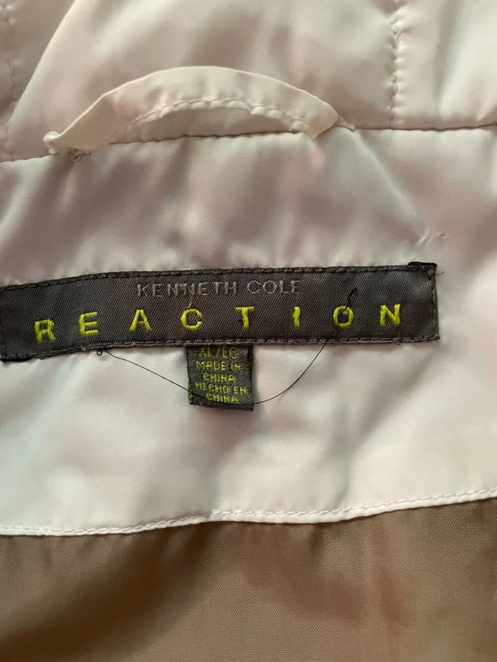 Kenneth Cole Reaction Men's XL White Quilted Puffer Vest Stand Collar Zip